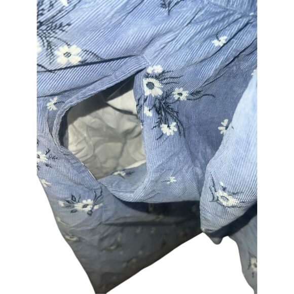 L.L.Bean Medium Corduroy Prairie Modest Floral CottageCore Button up midi Dress - Picture 5 of 10